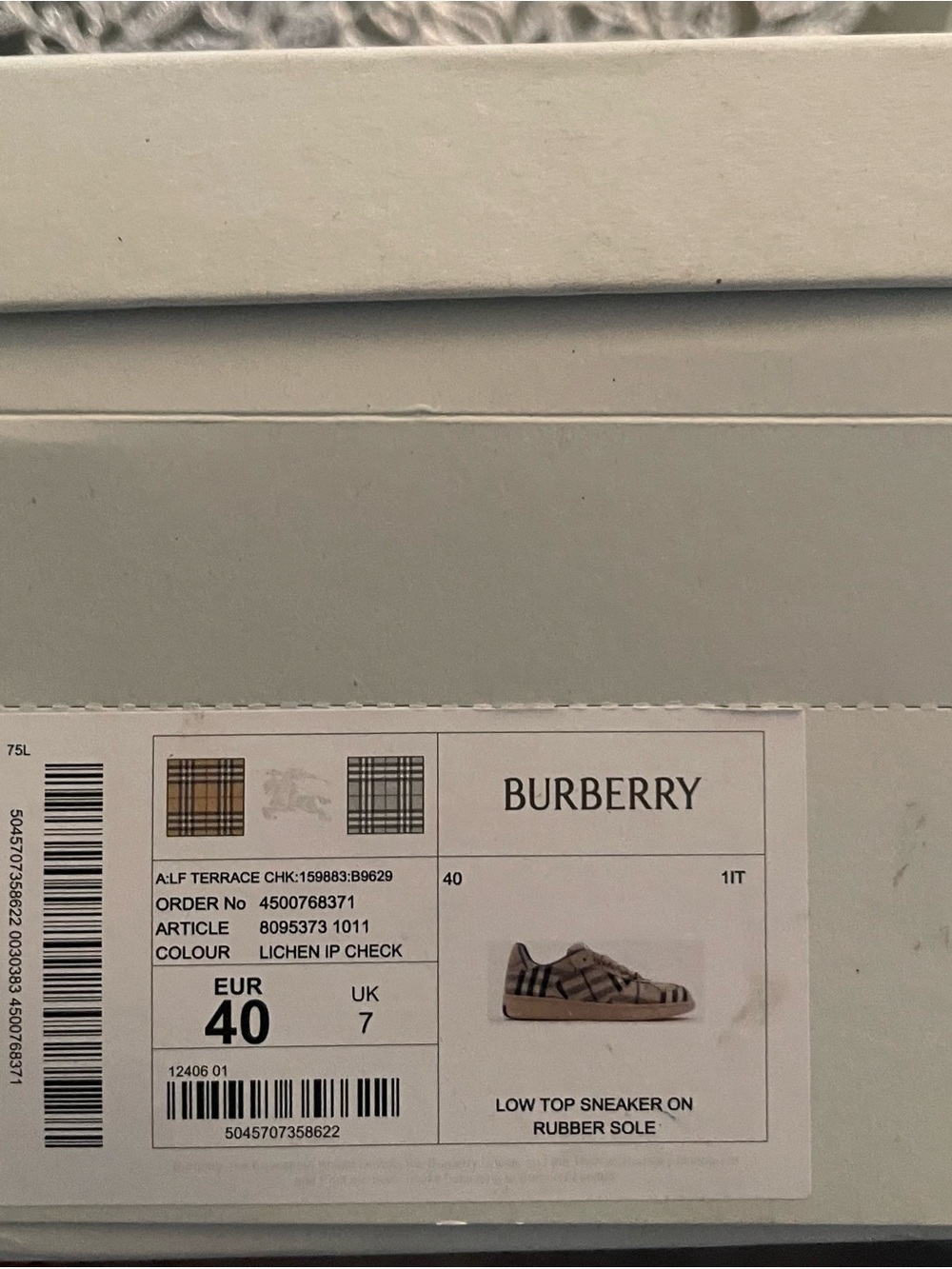 Burberry Lichen Check Low-Top Sneaker - Picture 2 of 12